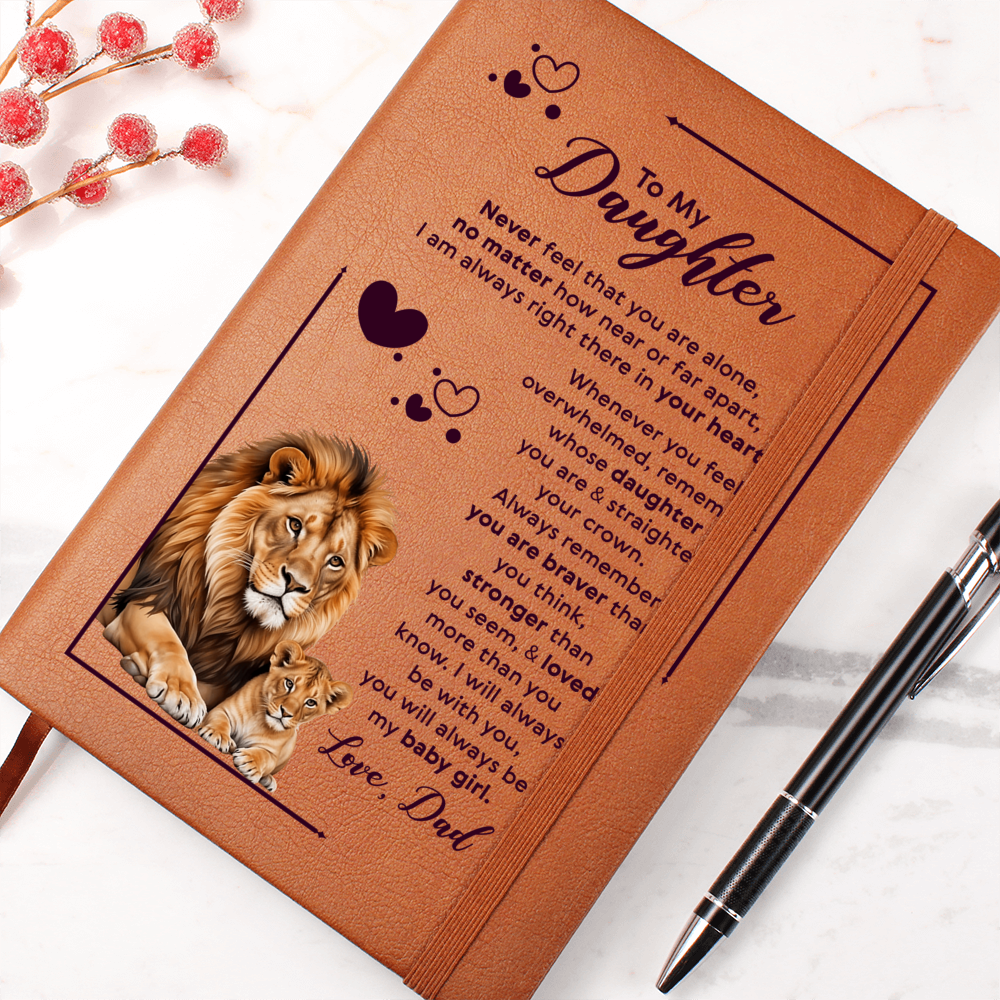 To My Daughter Leather Journal Your Crown