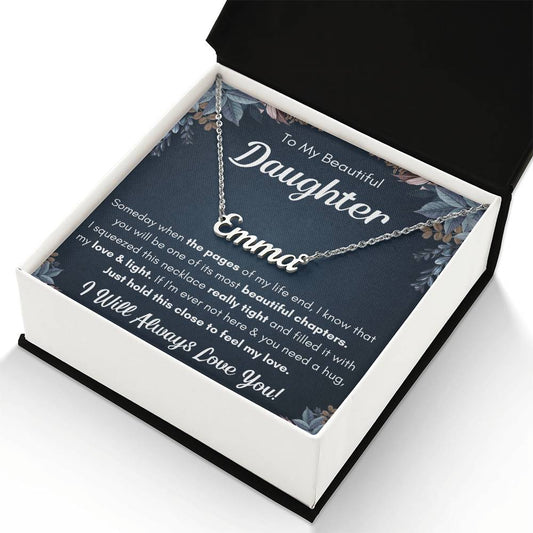 TO MY DAUGHTER CHAPTERS SQUEEZED NAME NECKLACE GIFT SET