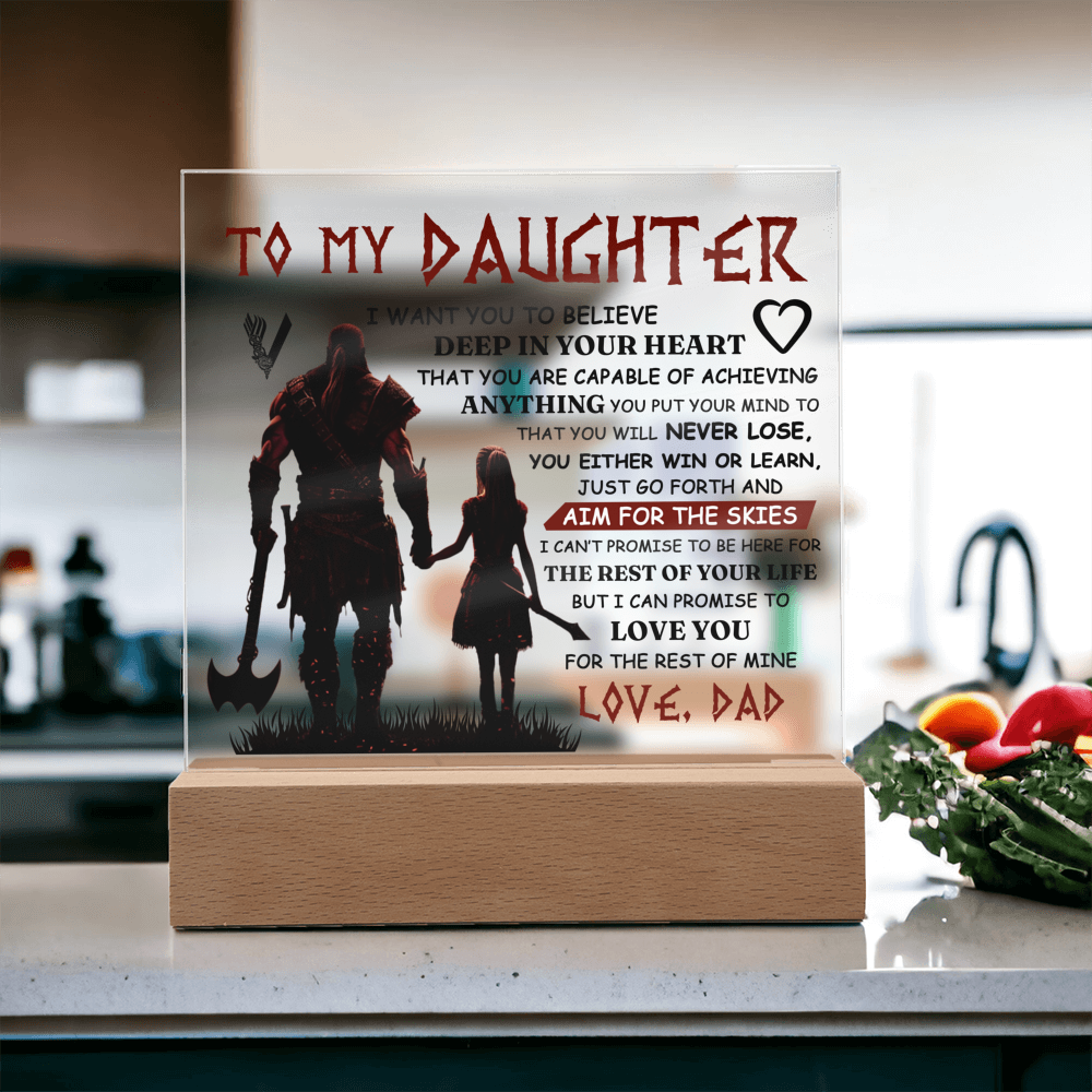 TO MY DAUGHTER VIKING SQUARE ACRYLIC PLAQUE